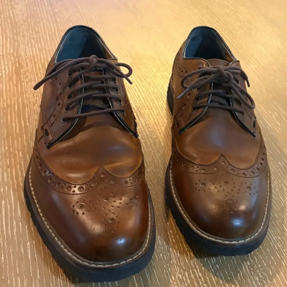 Johnston & Murphy Men's 59-38905 Brown Lace Up Wingtip Oxford Shoes Size
